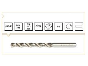 HSS-E DIN 338 Silindirik Saplı Kısa Matkap Ucu - GÜMÜŞ SERİ