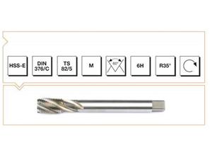 HSS - E DIN 376/C Metrik Normal Vidalı Düz Kanallı Makina Kılavuzu