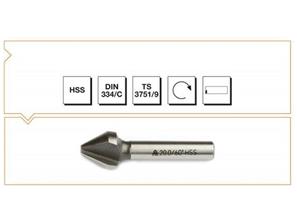 HSS DIN 334/C 3 Ağızlı Silindirik Saplı Havşa Freze - 60°