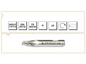 HSS - E (%8Co) DIN 327/D Silindirik Saplı Delik Freze