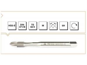 HSS - E DIN 371/B Metrik Normal Vidalı Eğik Ağız Bilemeli Makina Kılavuzu